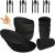 Wheat Straw Dinnerware Sets – 24 pcs Lightweight Unbreakable Dishwasher Microwave Safe Cups Cutlery Plates and Bowls Set for 4 Suitable for Camping Party Grill(Black)