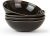 famiware Pasta Bowls Set of 4, 42oz Deep Salad Bowls for Eating – Aegean Stoneware Large Soup Bowl Dish Set – Microwave and Dishwasher Safe, Irregular Round, Black Coffee