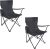 YSSOA Portable Folding Black Camping Chair, 2-Pack