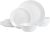 Gibson Home Ultra 18 Piece Break and Chip Resistant Dinnerware Plates and Bowls Set, Round: Service for 6, Opal Glass, White