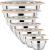 P&P CHEF Mixing Bowl with Lid Set of 7, Stainless Steel Nesting Salad Bowls for Cooking Serving Prepping, Clear Lids & Stackable Design, Size 4.6, 3.5, 3, 2, 1.5, 1, 0.7 Qt – Khaki