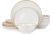 Famiware Jupiter Dinnerware Set, Plates and Bowls Dish Sets for 4 (12 Pieces), Microwave and Dishwasher Safe Stoneware Tableware, Chip and Scratch Resistant, White