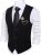 Barry.Wang Mens Velvet Vest V-neck 2 Pockets Gold Brooch Suit Waistcoat Set for Prom Wedding Party Dinner