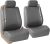 FH Group Car Seat Covers Front Set Faux Leather – Car Seat Covers for Low Back Seat with Removable Headrest, Universal Fit, Automotive Seat Covers, Airbag Compatible Car Seat Cover for SUV Solid Gray
