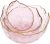 3-Pack Glass Bowls for Kitchen Prep, Nesting Space Saving Set of Bowls, Pink Crystal Bowl Set, Irregular Shape Glass Bowl For Salad,Ice Cream, Cereal,Dessert, Freezer Safe (Light Pink)