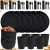 42-Piece Wheat Straw Dinnerware Set,Unbreakable Plates and Bowls Set,Dinner Plate/Dessert Plate/Cereal Bowl/Cup for Kitchen,Apartment Essentials, Outdoor Camping,Black