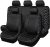 Flying Banner Carbon Fiber Leather Vehicle Seat Covers, Leopard Gray Black, Universal Fit – 8PCS