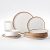 Lareina Plates and Bowls Set, 12 Pieces Ceramic Dinnerware Sets, Dishwasher Microwave Safe, Vanilla White