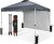 CROWN SHADES 10×10 Pop Up Canopy with 1 Side Wall – Beach Tent with One Push Setup – Outdoor Sun Shade for Events, Parties, Camping – Gazebo with STO-N-Go Cover Bag (Grid Grey)