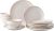 famiware Plates and Bowls Sets for 4, 12 Pieces Stoneware Dinnerware Sets, Dishes Set, Reactive Glaze Dishware Sets, Dishwasher & Microwave Safe, Tempus Series – Antique White