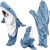 Shark Blanket Hoodie Onesie for Adults and Kids, Cozy Flannel Shark Sleeping Bag