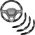 Carbon Fiber Steering Wheel Covers 3 Piece Clip on Steering Wheel Cover (Black)