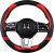 Iwantit® Steering Wheel Cover, Carbon Fiber&Perforated Leather with Anti-Slip Rubber Ring, Steering Wheel Protector, Universal Fit 14.5-15 inches for Cars,SUV (Passion Red)