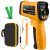 Industrial Infrared Thermometer Gun, -58°F to 2732°F (-50°C to 1500°C), Dual-Mode Temp Gun with K-Type Thermocouple Probe, High/Low Alarm, for Furnace, Kilns, HVAC, and Surface Measurements