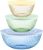 Pyrex Colors Tinted 6-PC Full Set, Small/Medium/Large Glass Mixing Bowls With Lids, Nesting Space Saving Set of Bowls For Prepping and Baking, 1.3QT, 2.3QT & 4.5QT