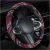 Boho Steering Wheel Cover, 15.0″×15.0″ Anti-Slip Baja Blanket Ethnic Steering Wheel Protector, Breathable Flax Cloth Elastic Bohemian Steering Wheel Cover, Car Accessories (Style J)