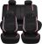 FH Group Full Set Faux Leather Car Seat Covers – Universal Fit, Low Back Front Seat Covers, Airbag Compatible, Split Bench Rear Seat Cover for SUV, Sedan, Pink