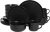 10 Strawberry Street Double Line 16 Piece Dinnerware Set, Matte Black