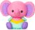 Slater Elephant Stuffed Animal, Retro Inspired Plush Toys for Ages 3 and Up, Pink, 7”