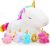 KMUYSL Toys for Girls Ages 3 4 5 6 7 8+ Years – Unicorn Mommy Stuffed Animal with 4 Baby Unicorns in Her Tummy, Soft Unicorn Plush Toys Set, Christmas Birthday Gifts for Baby, Toddler, Kids