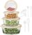 Mixing Bowl Set, 8 Pieces BPA FREE Plastic Mixing Bowls with Airtight Lids Set and 9 Baking Utensils, Nesting Clear Mixing Bowls for Cooking Baking and Meal Prep, Cream