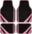 CAR PASS Pink Edge Faux Leather Car Floor Mats Universal Car Carpet Mats with Double Stitch Line Anti-Slip Backing Design, for Cute Girly Women, Fit 95% Automotive,SUVs,Sedan,Vans (Black and Pink)