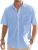 J.VER Men’s Cotton Linen Short Sleeve Shirts Casual Lightweight Button Down Shirts Vacation Beach Summer Tops with Pocket