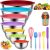 Mixing Bowls with Lids for Kitchen – 26 PCS Stainless Steel Nesting Colorful Mixing Bowls Set for Baking,Mixing,Serving & Prepping,Size 5, 3.7, 2.8, 2.3, 1.7, 1.1, 0.7QT,11 Cooking Utensils