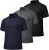 LalaHooK 3 Pack Polo Shirts for Men – Quick Dry Moisture Wicking Performance Golf Shirts Black Short Sleeve for Work Athletic