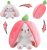 MIAODAM Bunny Stuffed Animal Reversible Cuddle Bunny Stuffed,Strawberry Bunny Transformed Rabbit Plush Zipper,Carrot That Turns Into Ears Bunnies Plushies Toy Cute Stuffy Doll Easter Girlfriend Gift