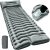Camping Sleeping Pad, Ultralight Camping Mat with Pillow Built-in Foot Pump Inflatable Sleeping Pads Compact for Camping Backpacking Hiking Traveling – Gray