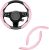 Amiss Car Nappa Leather Steering Wheel Cover, Segmented Steering Wheel Protector, Universal 99% Car Wheel Cover Protector (Pink)