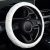 KAFEEK Diamond Soft Leather Steering Wheel Cover with Bling Bling Crystal Rhinestones, Universal 15 inch, Pure White