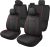 CAROMOP Luxury PU Leather Car Seat Covers Full Set,Waterproof Faux Leather Split Bench Seat Covers for Cars,Universal Car Interior Covers Seat Protectors for Sedans SUVs Pick-up Trucks(Black/Red)