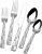International Silver 5108515 Checkered Frost Stainless Steel Flatware, 20-Piece Set, Service for 4