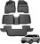 Car Floor Mats Set Compatible with 2011-2014 Ford Explorer Bench Seating 3 Row Liner Set, TEP Rubber Car Mats All Weather Protection, No Fit Bucket Seating, Black