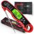 Instant Read Meat Thermometer for Grill and Cooking, Waterproof Fast Food Thermometer with Backlight, Digital Food Probe for Kitchen Cooking, Candy Making, Outside Grill – Red