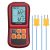 Kamtop Digital Thermometer, Dual Channel With Two K Type Thermocouple Probes, High Temperature Meter Dual Measurement Sensor, Backlight LCD for K/J/T/E/R/S/N Type