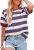 Dokotoo Womens Summer Tops 2025 Striped Color Block Short Sleeve T-Shirts Crewneck Casual Loose Basic Tee Blouses
