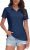 TACVASEN Women’s V-Neck Polo Shirts UPF 50+ Short Sleeve Sun Protection Quick Dry Golf Polos Collared Shirt