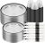 350PCS Clear & Black Disposable Party Set for 50 Guests – 100 Plates, 50 Cups, 50 Napkins & Plastic Cutlery