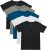 Hanes Boys’ Originals Crewneck Undershirts Pack, Stretch Cotton, Black & Assorted, 5-Pack