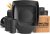 Teivio 16-piece Plastic Wheat Straw Square Dinnerware Set for 4, Unbreakable Dinner Plates, Salad Plates, Snack Bowls, Tumblers 13.5 oz, Dishwasher Safe, Black
