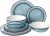 AELS Melamine Dinnerware Set of 12 Pcs Dinner Dishes Set for Indoor and Outdoor Use, Dishwasher Safe, Lightweight Unbreakable, BPA Free, Light Blue