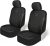 Cat FlexHybrid Car Seat Covers, Black Premium Faux Leather + Mesh Seat Covers for Cars Trucks SUV, Universal Fit Car Seat Covers Front Seats Only, Automotive Interior Covers, Ideal Truck Seat Covers