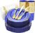 Nervure 175PCS Clear Blue Plastic Plates – Gold Plastic Plates Sets Include 25Dinner Plates, 25Dessert Plates, 25Cups, 25Forks, 25Knives, 25Spoons, 25Napkins for Weddings & Father’s Day