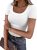 ANRABESS Women Short Sleeve Tops Scoop Neck Ribbed Knit Slim Fitted Basic Tee Shirts 2025 Casual Summer Trendy Clothes