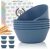 Homienly Wheat Straw Bowls – 36 Oz Soup Bowl Set 6 Unbreakable Dinnerware, Microwave and Dishwasher Safe Bowls, Alternative to Plastic Bowl Reusable, Bowls for Kitchen, Soup, Dinner, Pho(Navy Blue)