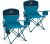 LET’S CAMP Camping Chair 2 Pack Folding Chair with 3-Can Cooler Bag Portable Lawn Chair with Cup Holder,Storage Pocket, Supports 225LBS, Collapsible Chair for Camp, Beach, Picnic (Blue)