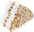 Goodluck 50 Pack Pre Rolled Gold Plastic Silverware, Wrapped Plastic Cutlery Set with Napkin Include 50 Forks, 50 Knives, 50 Spoons and 50 Napkins, Fancy Disposable Silverware for Party, Wedding
